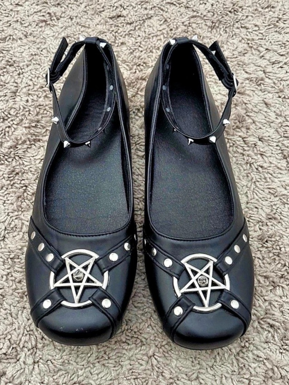 Gothic Star-23 Studded Platform Heels Black US 12